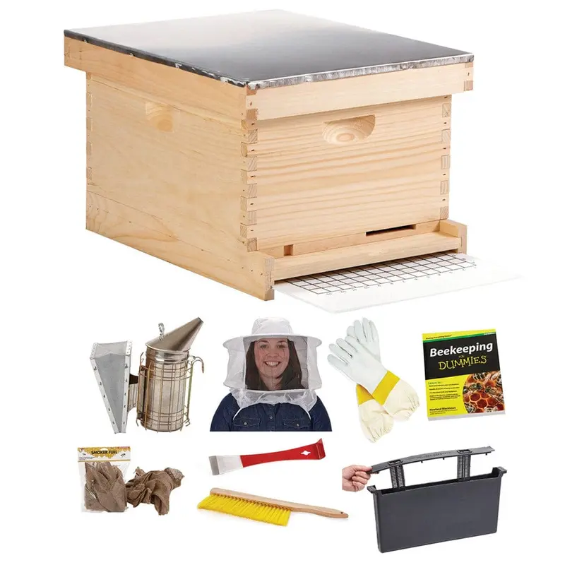 10-Frame Deluxe Starter Beehive Kit For New Beekeepers 1