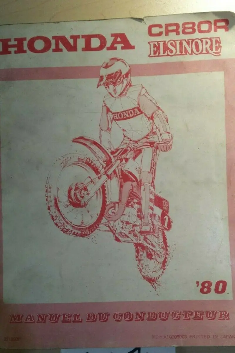 1980 Honda Cr80R Elsinore Workshop Manual 1