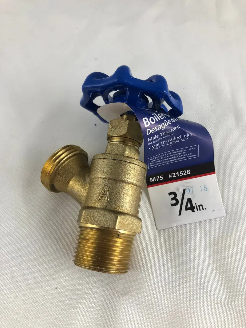 3/4-Inch Brass Boiler Drain Valve With Handle 1