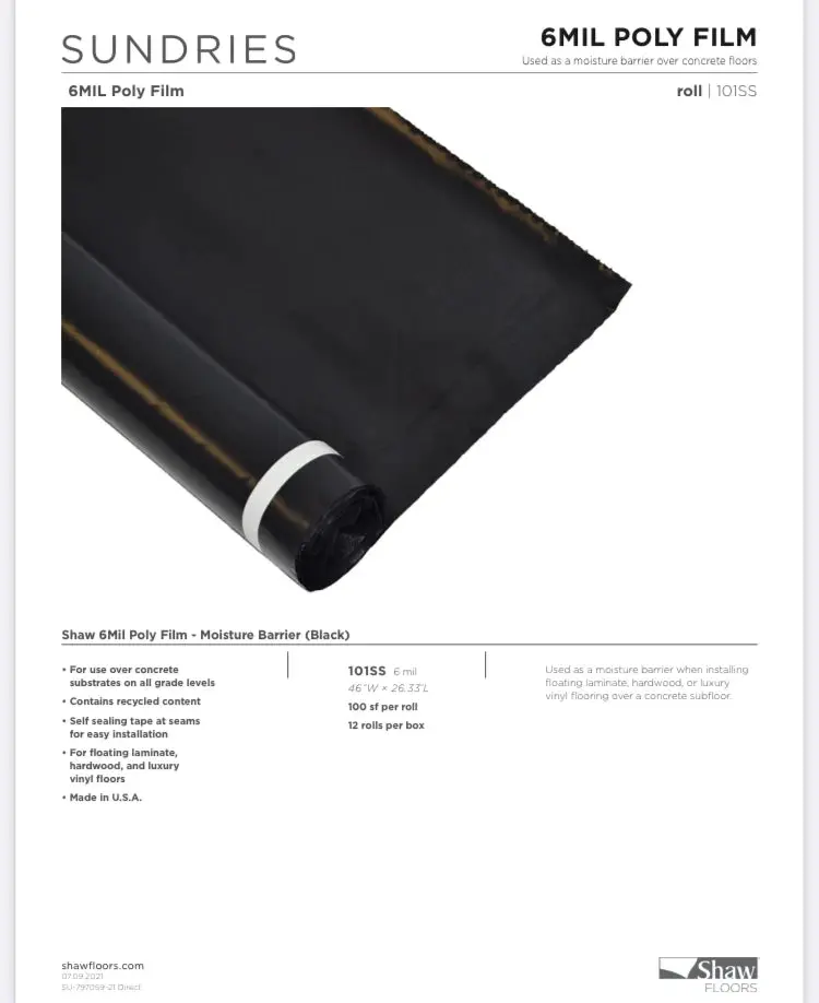 6 Mil Polyethylene Vapor Barrier Film For Flooring Installations 1
