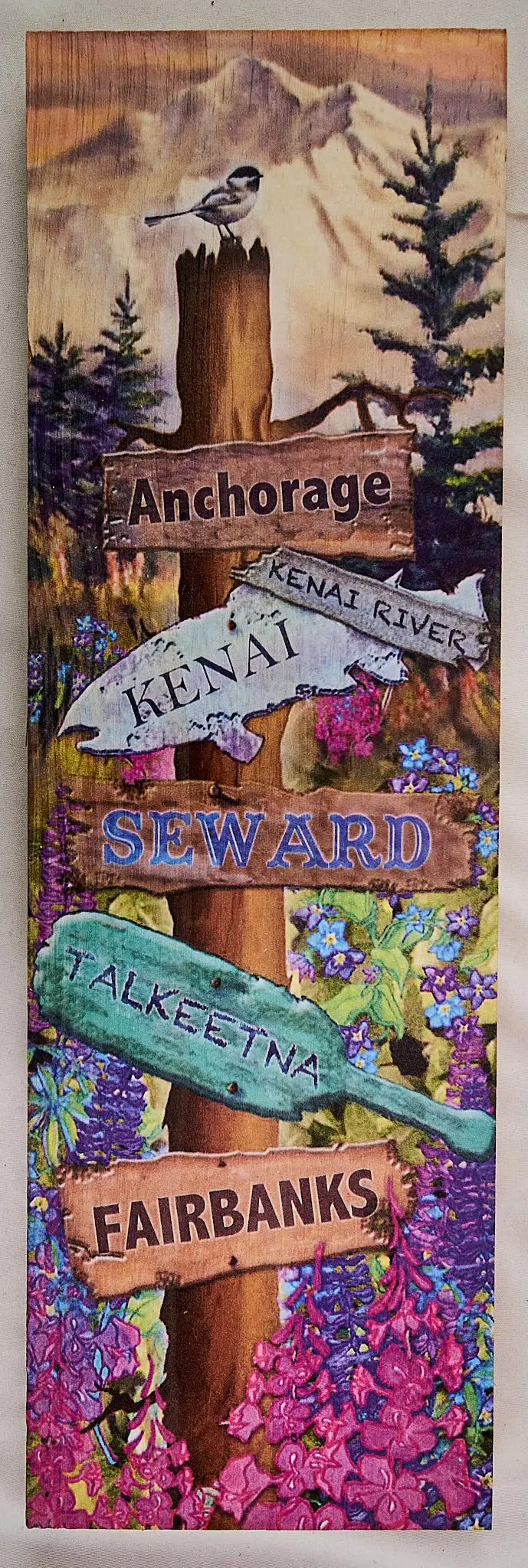 Alaska Crossroads Road Sign Replica – 5.5" X 17.5" Vintage-Style Wall Decor 1