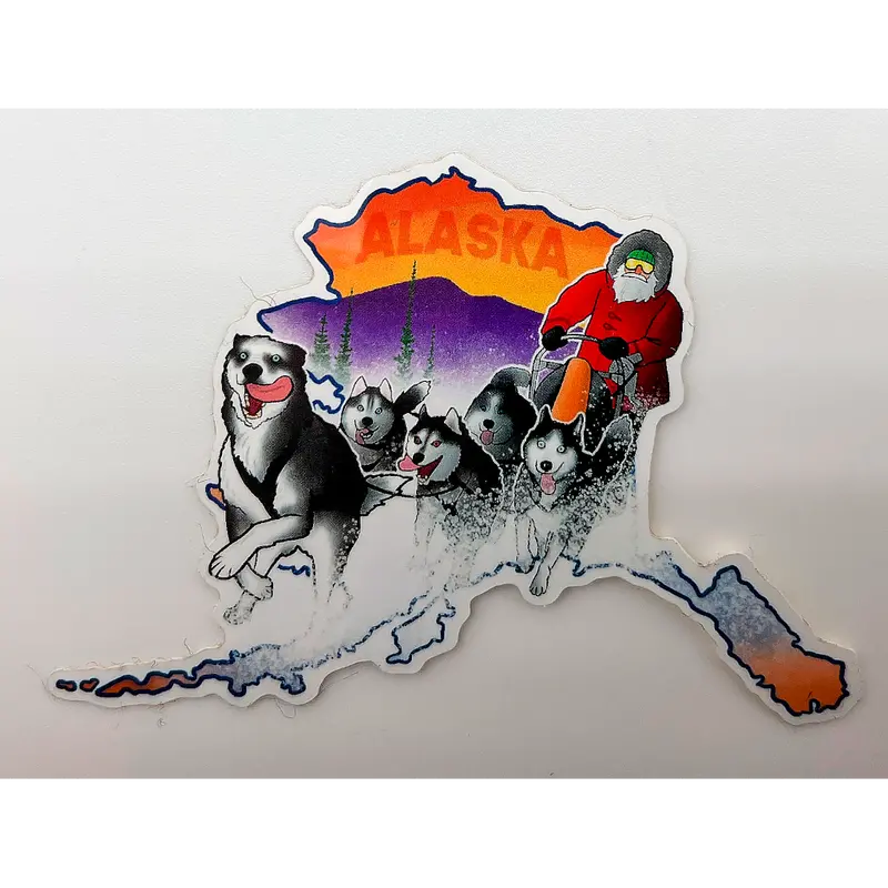 Alaska Dogsledding Map Sticker – Celebrate Arctic Adventure 1