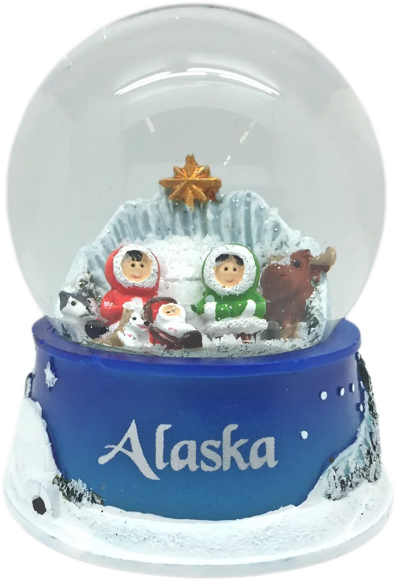 Alaska Eskimo Nativity Water Globe – Handcrafted Cultural Scene 1