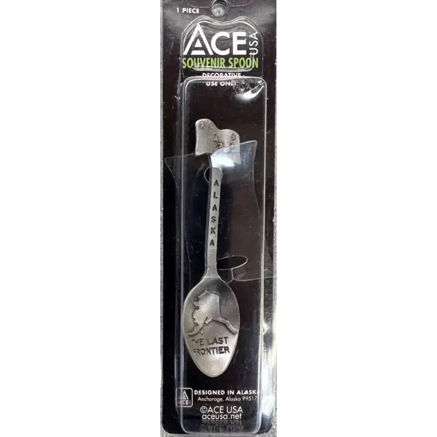 Alaska Flag & State Outline Pewter Serving Spoon 1