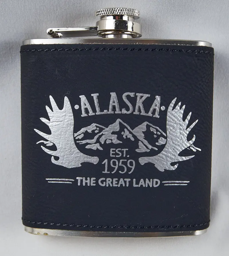Alaska: The Great Land Engraved Stainless Steel Flask 1