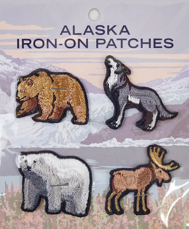 Alaska Wildlife Mini Embroidered Patches – Set Of 6 1