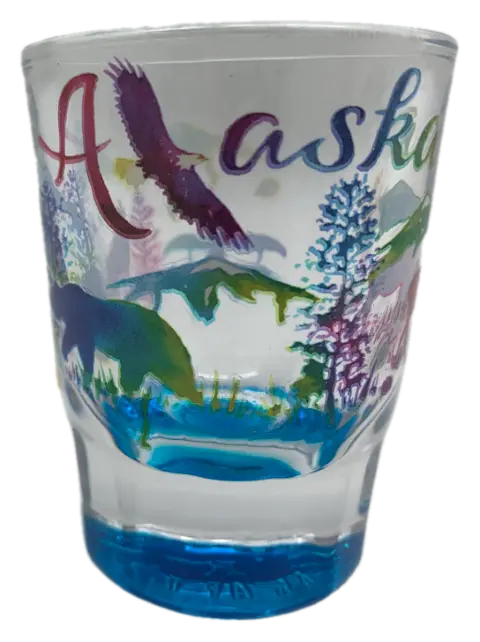 Alaska Wildlife Watercolor Heavy-Duty Shot Glass 1