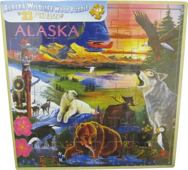 Alaska Wildlife Wooden Puzzle – 48 Pieces 1