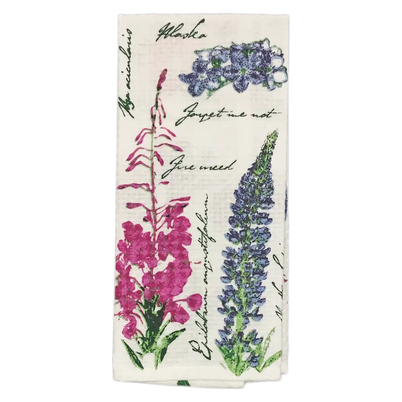 Alaskan Wildflower Design Kitchen Towel 1