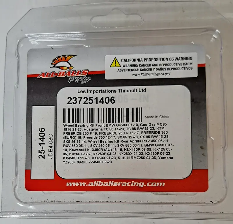 All Balls Racing Front Wheel Bearing Replacement Kit 1