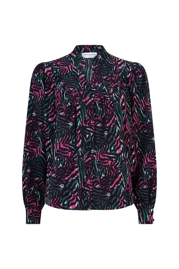 Amee Pink Floral Silk-Blend Blouse 1