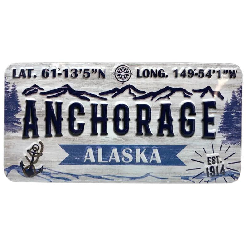 Anchorage Latitude & Longitude Coordinates Refrigerator Magnet 1