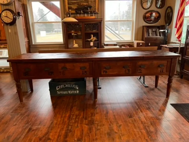 Antique 9-Foot Maple Workbench Table 1