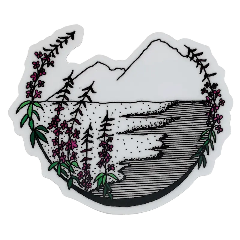 Be Wild Honey & Fireweed Botanical Vinyl Sticker 1