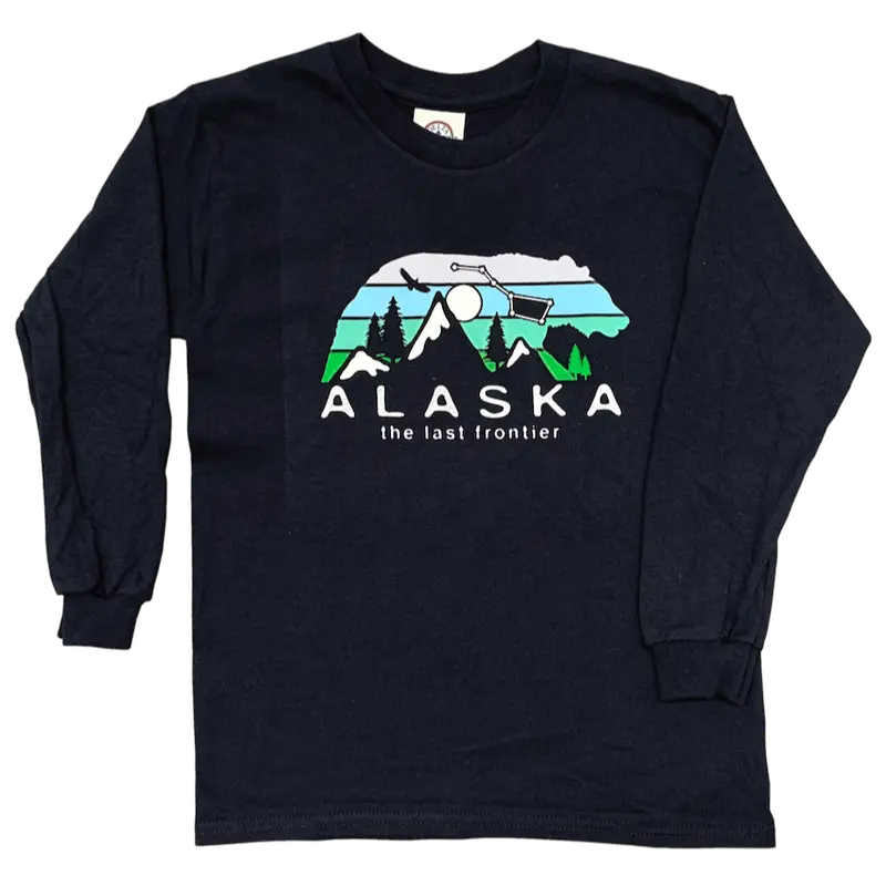 Bear Glo Kids T-Shirt – Glow-In-The-Dark Alaska Bear Design 1