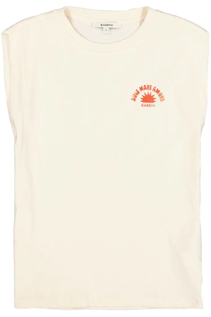 Beige Sleeveless Zip-Front Top 1