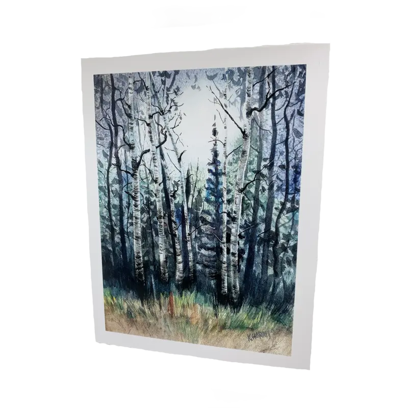 Birch Forest Watercolor Greeting Card Set 1