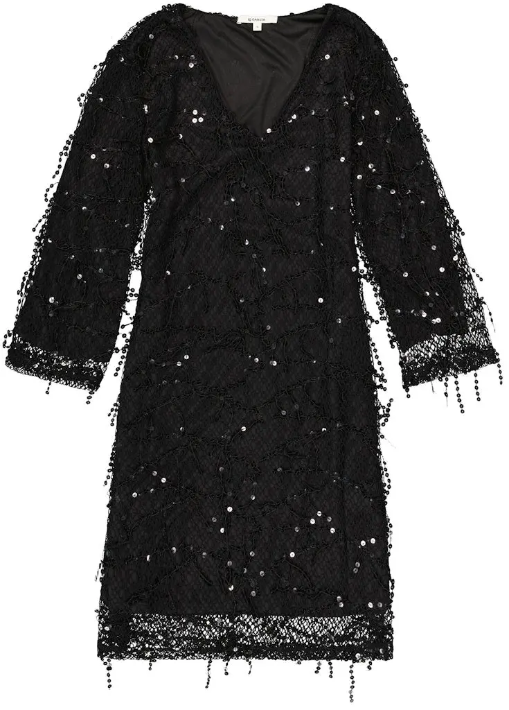 Black Sequined Evening Dress 1