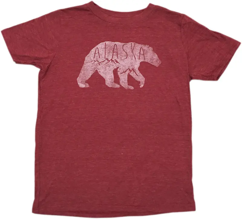 Bleary-Eyed Bear Kids T-Shirt – Whimsical Alaska Illustration 1
