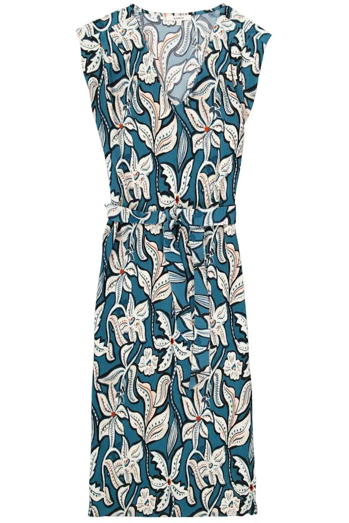 Blue Floral-Print Midi Dress – Km Signature Collection 1