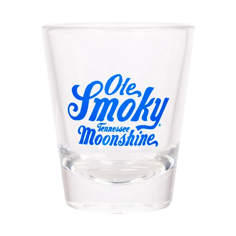 Blue Logo-Emblazoned Shot Glass 1