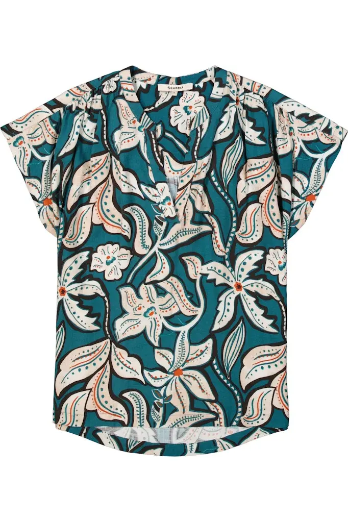 Blue Patterned Blouse – Km Designer Line 1