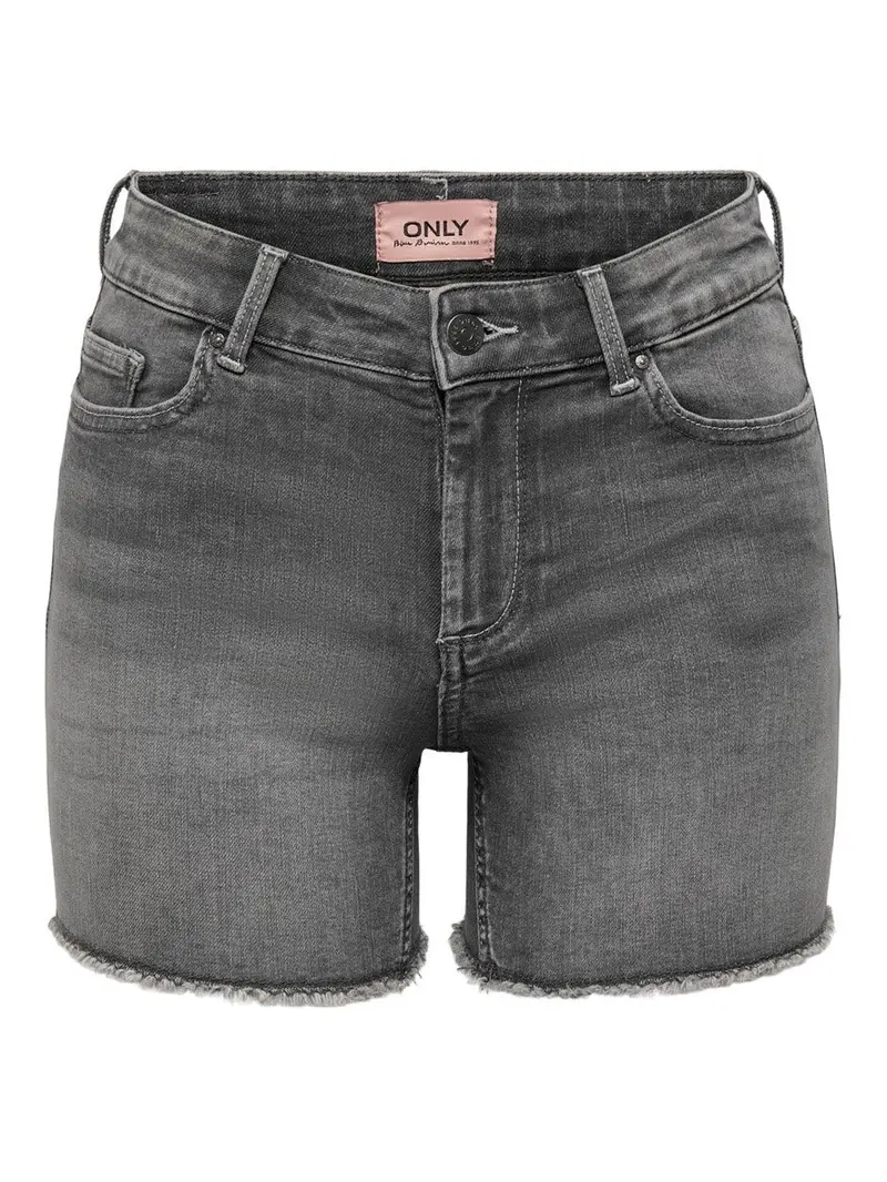 Blush Grey Denim Mid-Length Shorts 1