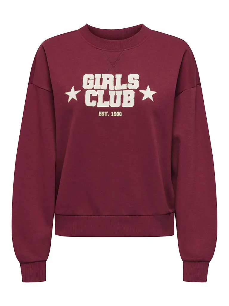 Bordeaux Printed Boxy Long-Sleeve Top 1