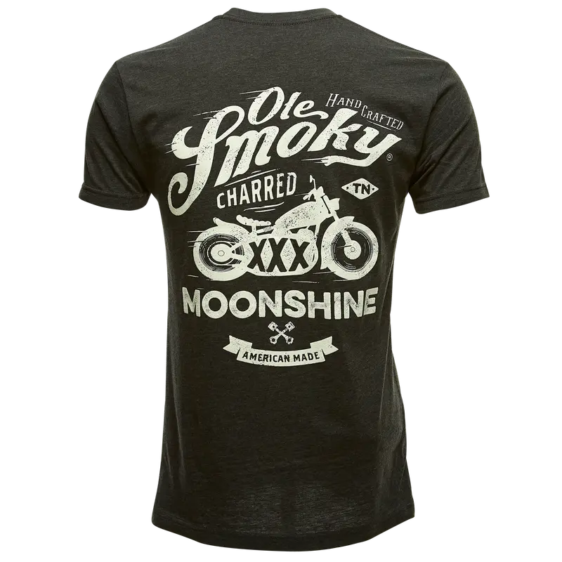 Charred Motorcycle Design T-Shirt 1