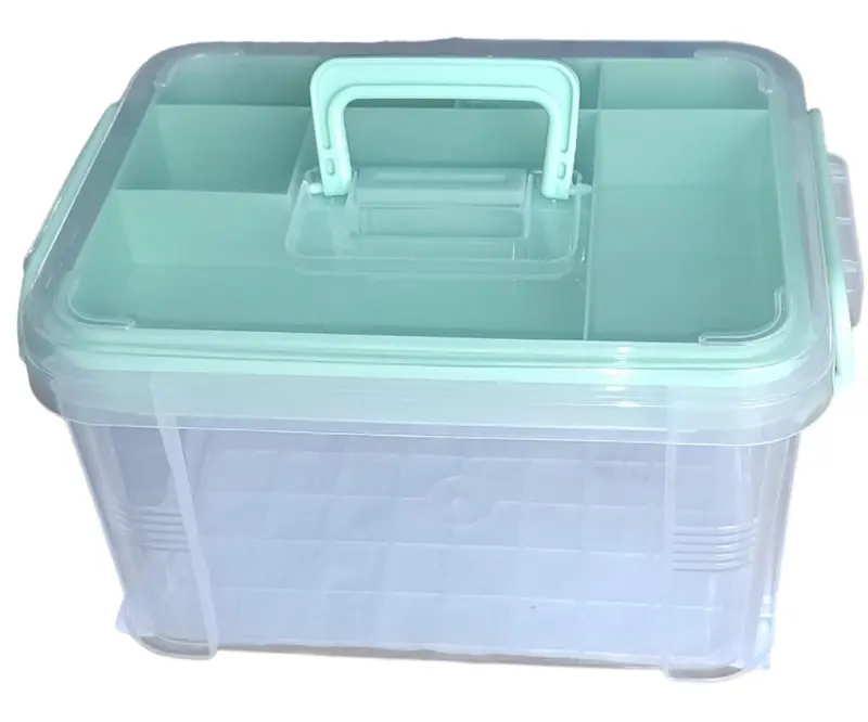 Clear Lockable Stackable Storage Organizer With Transparent Design 1