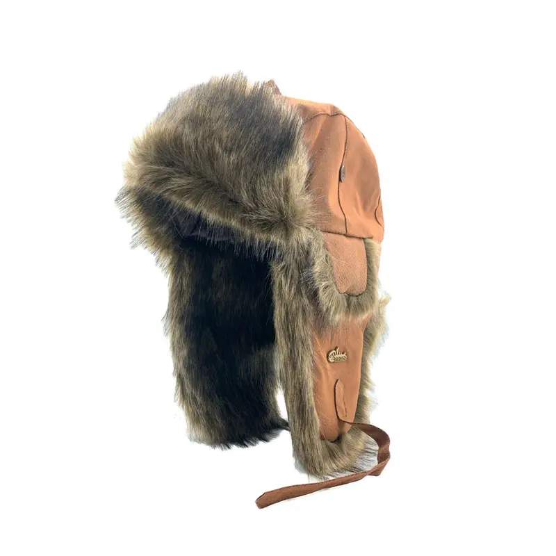Cornell Oilskin Trapper Hat With Faux Fur Trim 1