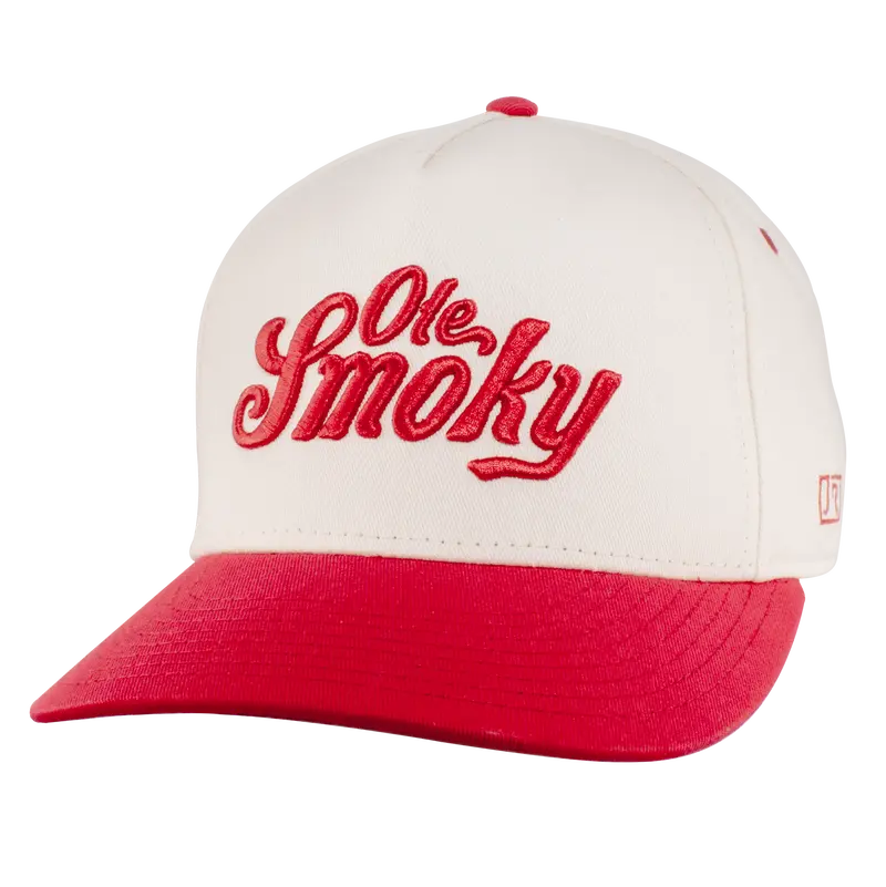 Cream And Red Logo Snapback Hat 1