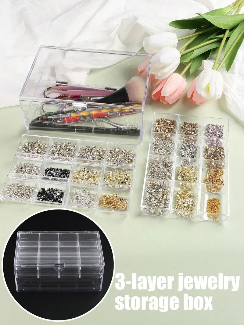 Crystal-Clear Acrylic 3-Tier Jewelry Display And Storage Organizer 1