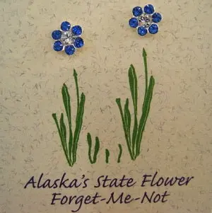Crystal-Embellished Forget-Me-Not Mini Post Earrings 1