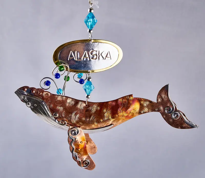 Deep Sea Humpback Whale Metal Ornament – Alaska Marine Art 1