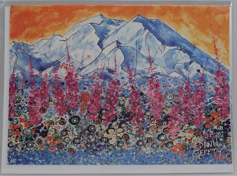 Denali & Fireweed Dual-Theme Quilled Card 1