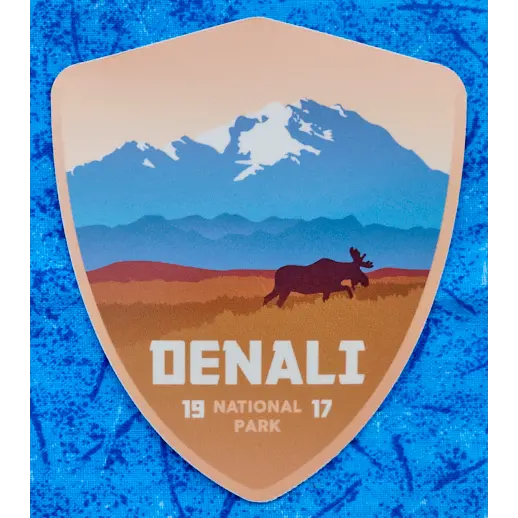 Denali National Park Illustrated Decal – Weather-Resistant Adhesive 1