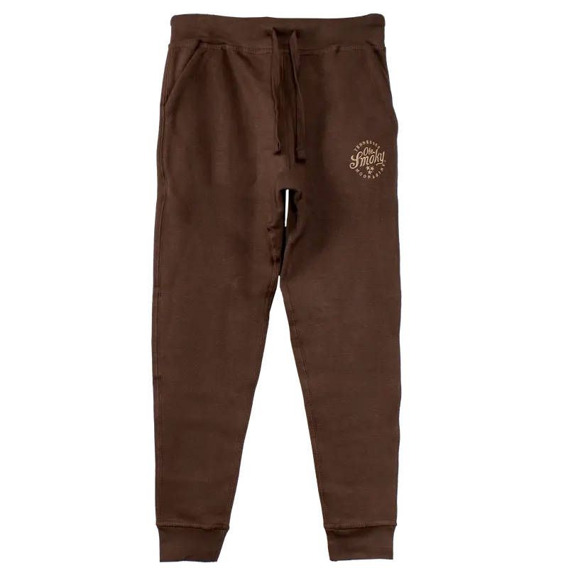 Embroidered Chestnut Fleece Joggers 1