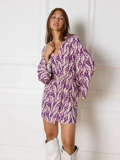 Fab Printed Blouse In Purple 1