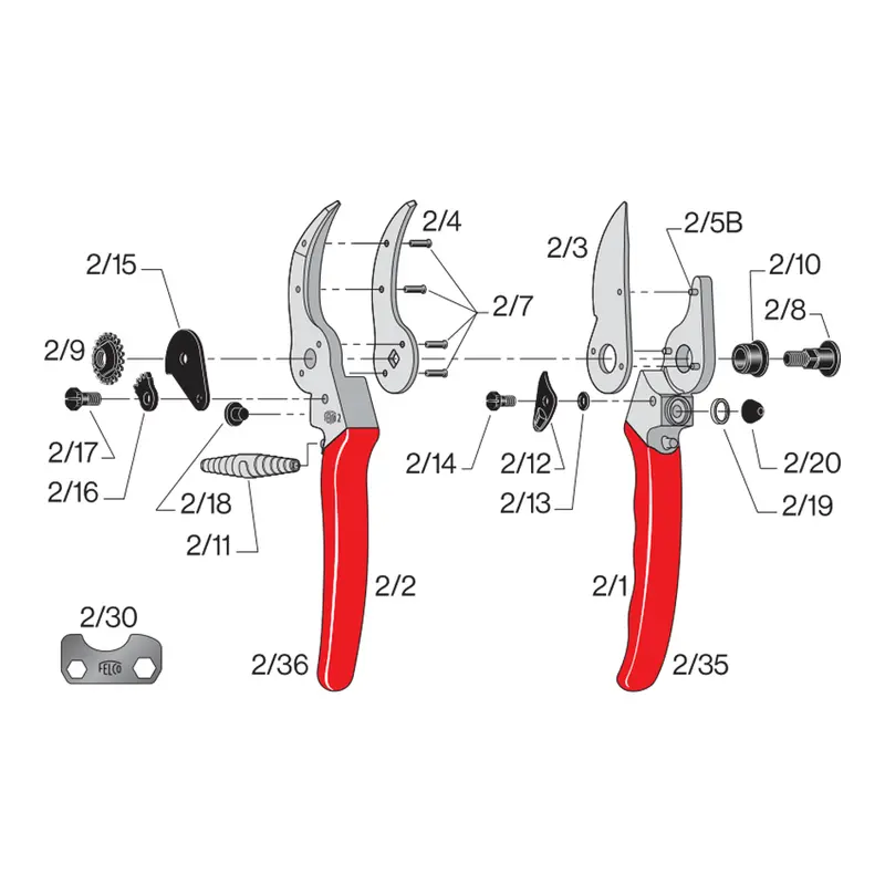 Felco 2 Pruner Replacement Components 1