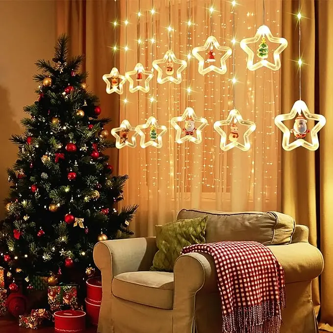 Festive Star-Shaped Christmas String Lights – 3M, 120 Led, Usb + Remote 1
