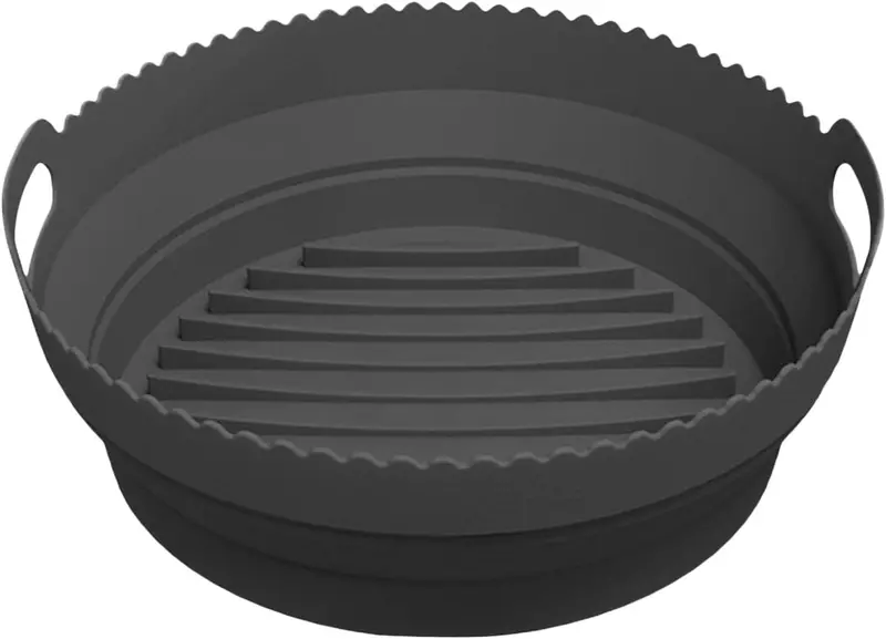Foldable Silicone Air Fryer Grill Pan With Non-Stick Surface And Dual Handles 1