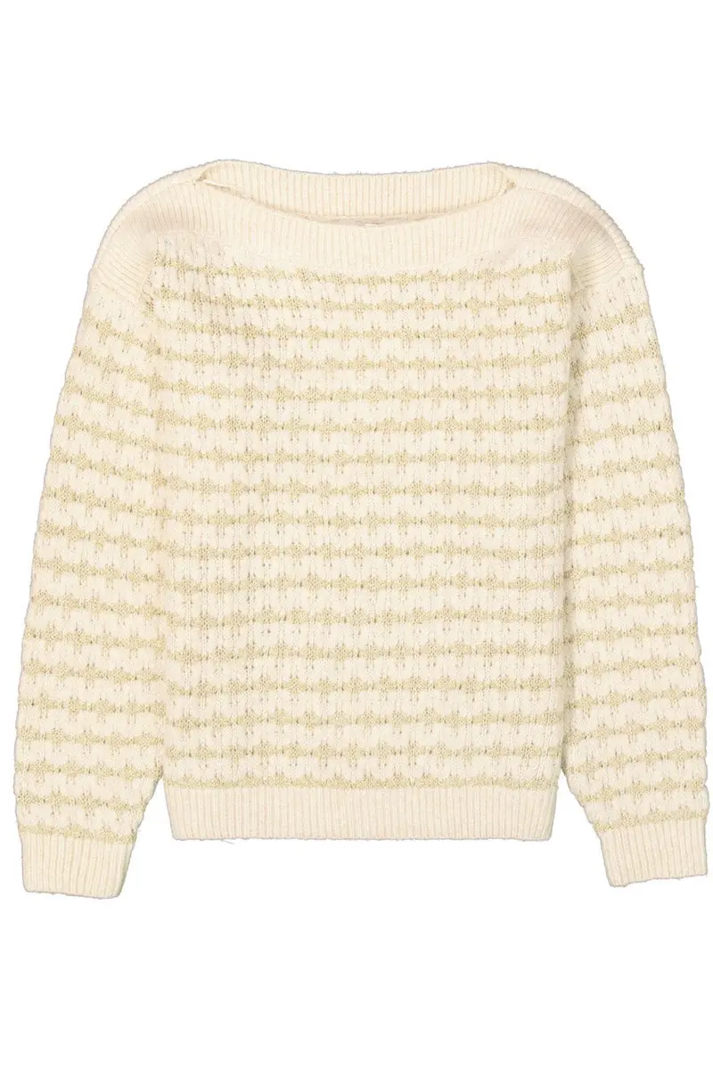 Garcia Ecru Patterned Knit Sweater 1
