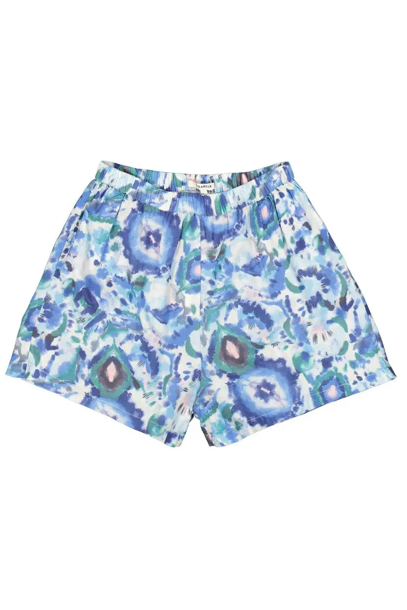 Garcia High-Waisted Printed Shorts – Navy Floral 1