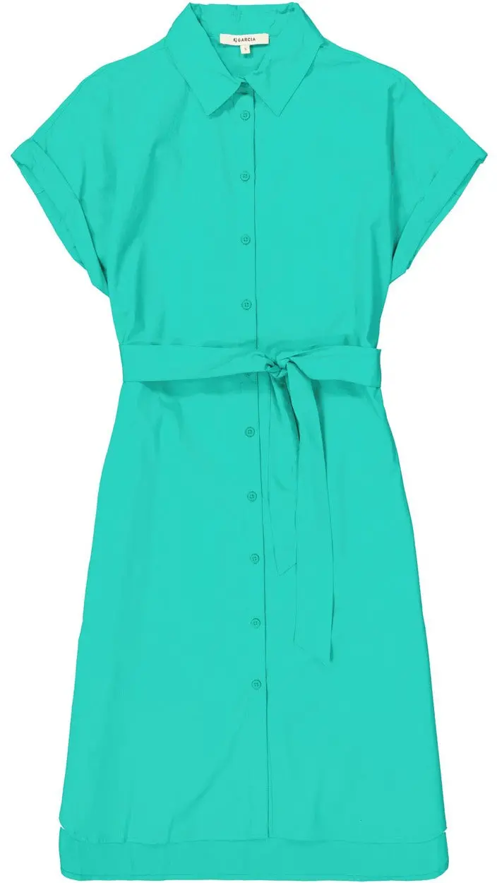 Garcia Midi Dress With Floral Print – Emerald Green 1