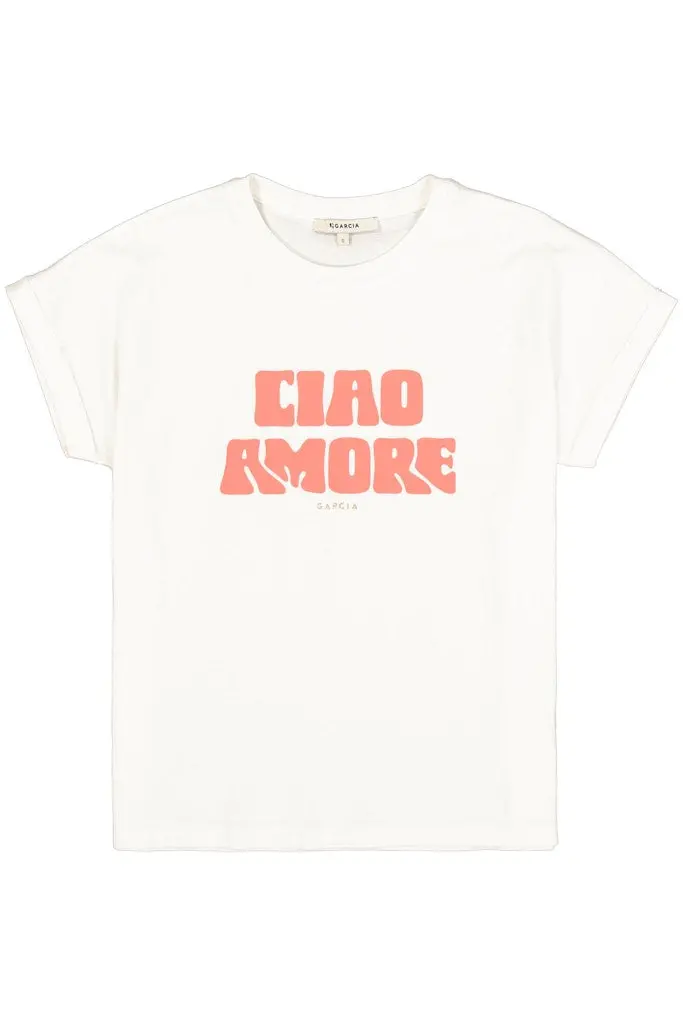 Garcia Off-White Short-Sleeve Cotton T-Shirt – Style 4339.02.0135 1