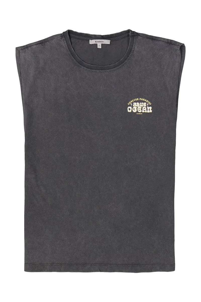 Garcia Short-Sleeve Cotton T-Shirt In Charcoal Grey 1