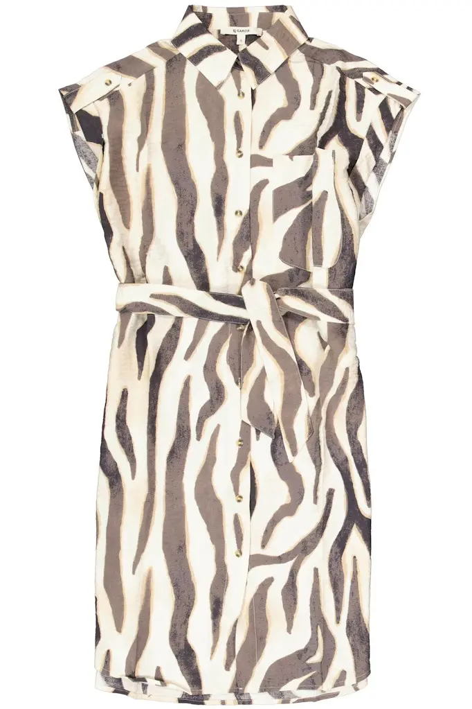 Garcia Short Sleeve Dress – Ecru Print 1
