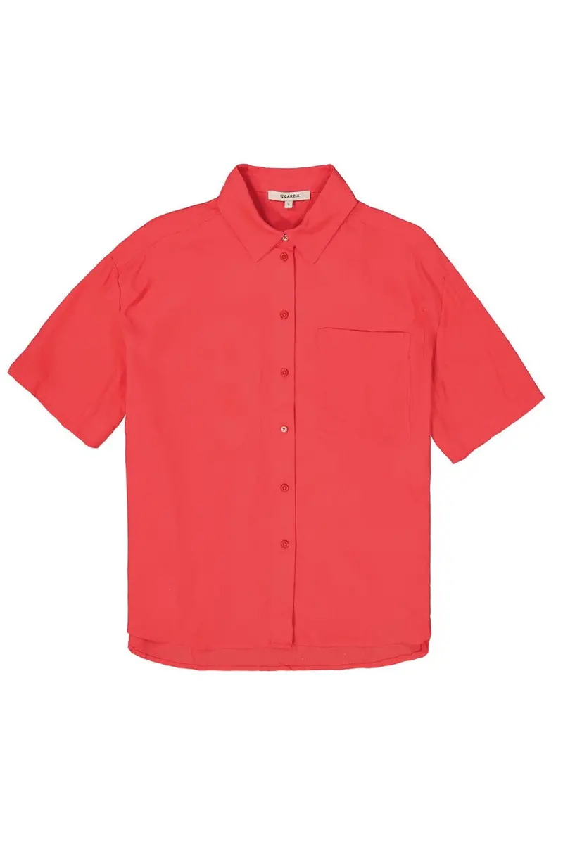 Garcia Washed Red Short-Sleeve Blouse – Style 4319.41.0001 1