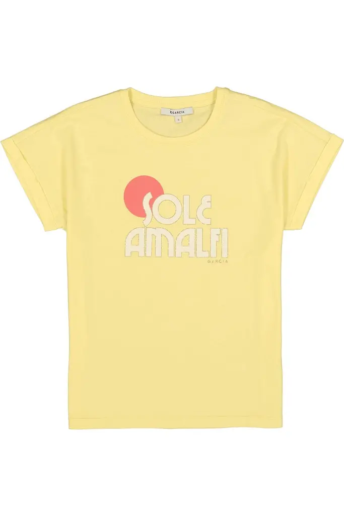 Garcia Yellow Short-Sleeve Cotton T-Shirt – Style 4339.10.0005 1
